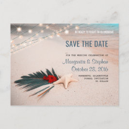 Hochzeit in Urlaubsort Save the Date Ticket Ankündigungspostkarte