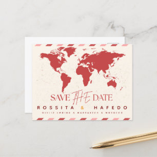 Hochzeit in Urlaubsort Save the Date Vorlage, Wass Feiertagspostkarte