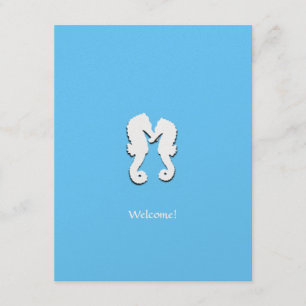 Hochzeit in Urlaubsort Seepferd Begrüßungskarte Dankeskarte