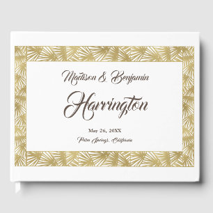 Hochzeit in Urlaubsort, Strand, Palmen, Goldfolie Gästebuch