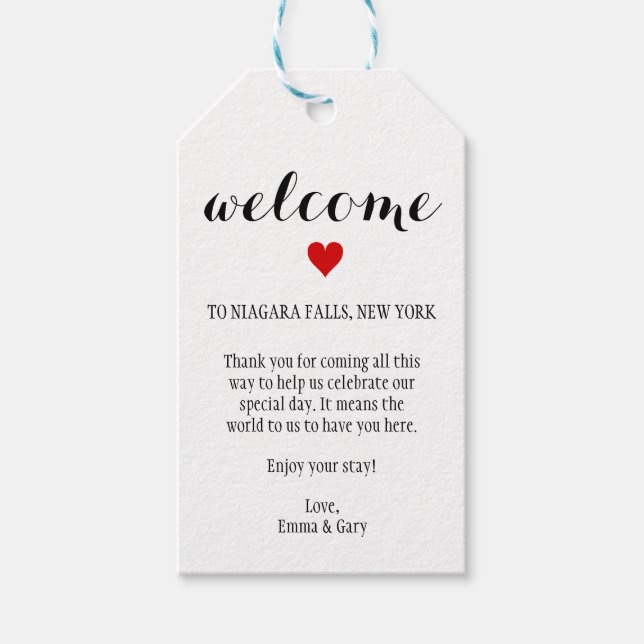 Hochzeit in Urlaubsort-Tag Geschenkanhänger (Vorderseite)