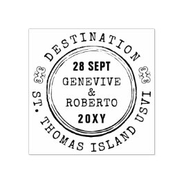 Hochzeit in Urlaubsort Vintager Passport Airmail S Gummistempel