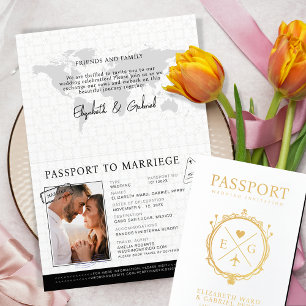 Hochzeit in Urlaubsort von Reisepässen Folienkarte