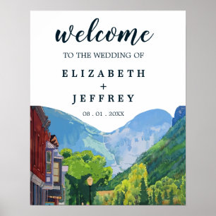 Hochzeit in Urlaubsort Wasserfarbe Telluride Willk Poster