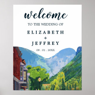 Hochzeit in Urlaubsort Wasserfarbe Telluride Willk Poster