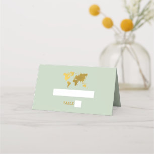 Hochzeit in Urlaubsort World Passport Sage Green G Platzkarte