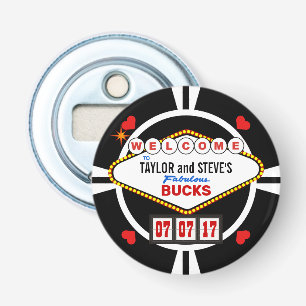 Hochzeit in Vegas Casino Bucks Poker Chip Flaschenöffner