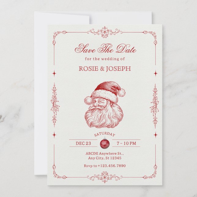 Hochzeit in Vintager Musik Save The Date (Vorderseite)