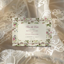 Hochzeit in Vintager Rose Save The Date