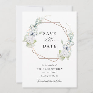 Hochzeit in Weiß und Blau Save The Date