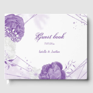 Hochzeit in Weiß und Lila Gästebuch