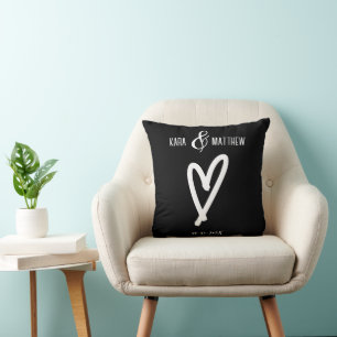 Hochzeit - Individuelle Name Datum Herz - Liebe Mo Kissen
