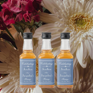 Hochzeit Individuellen Namen Dusty Blue Mini Alkoholflaschenetikett