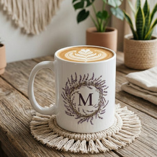 Hochzeit Individueller Lavendel-Blumenkranz Mutt Kaffeetasse