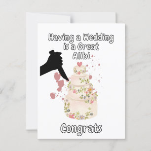 Hochzeit ist ein gutes Alibi-wahres Verbrechen Postkarte