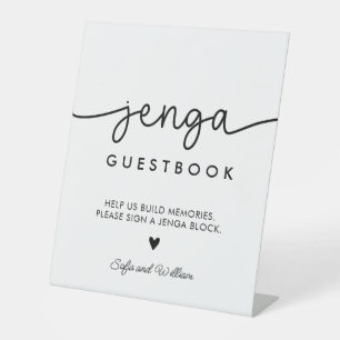 Hochzeit Jenga Gästebuch Zeichen Sockelschild