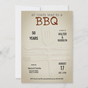 Hochzeit-Jubiläum Barbecue Einladung