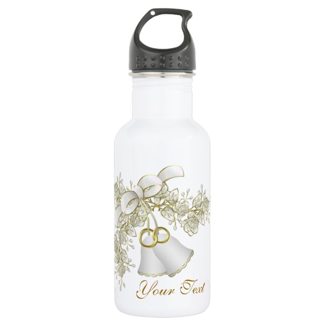 Hochzeit/Jubiläumsgrösse Edelstahlflasche (Vorderseite)
