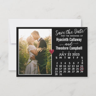 Hochzeit Juli 2023 Kalender Custom Foto Black Save The Date