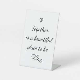 Hochzeit Kalligrafie Romantische Liebe Zusammengeh Sockelschild