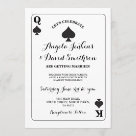 Hochzeit King Queen Spade Playing Card Ace Einladu Einladung