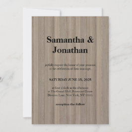 Hochzeit Klassisch Blond Holz Pinstreifen Einladung
