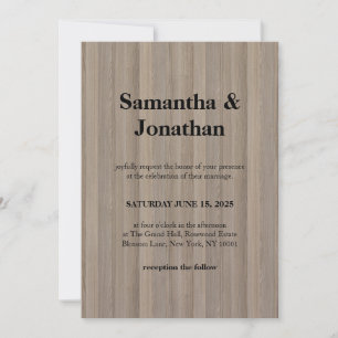 Hochzeit Klassisch Blond Holz Pinstripe Einladung