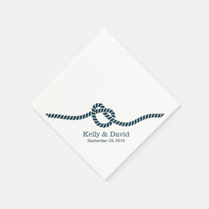 Hochzeit knüpfen an das blaue Knot Serviette