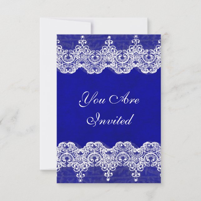 Hochzeit königliche Einladung Rustikale Burlap & L (Vorderseite)