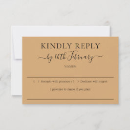 Hochzeit Kräftig Holz Sand Freundlich Antworten RSVP Karte