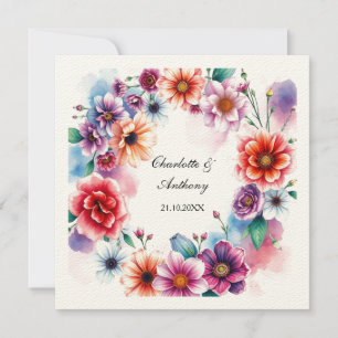 Hochzeit kreative Blumenbezeichnungen von Paar & D Mitteilungskarte