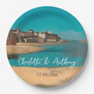 Hochzeit kreativer Village Sea Sky Impressionist Pappteller