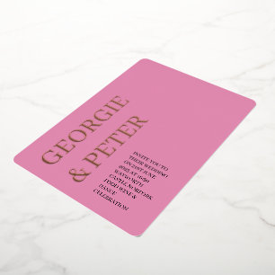 Hochzeit laden echter Foil Text Soft Pink Hintergr Folieneinladung