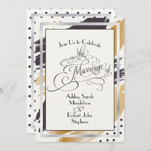 Hochzeit lädt moderne Paint Strokes und Typografie Einladung