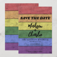 Hochzeit LGBT-Flagge Stolz Vintage Save the Date