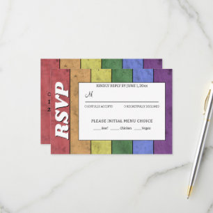 Hochzeit LGBT-Flagge Stolz Vintage Save the Date RSVP Karte