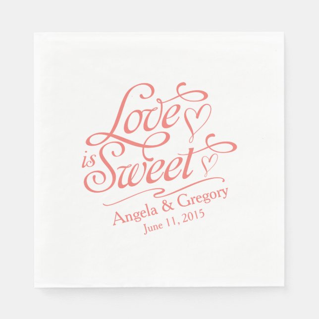 Hochzeit | Liebe ist süß Candy Buffet Cornflakes O Serviette (Vorderseite)