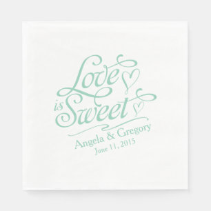 Hochzeit Liebe ist süße Süßspeise Buffet Minze G Serviette