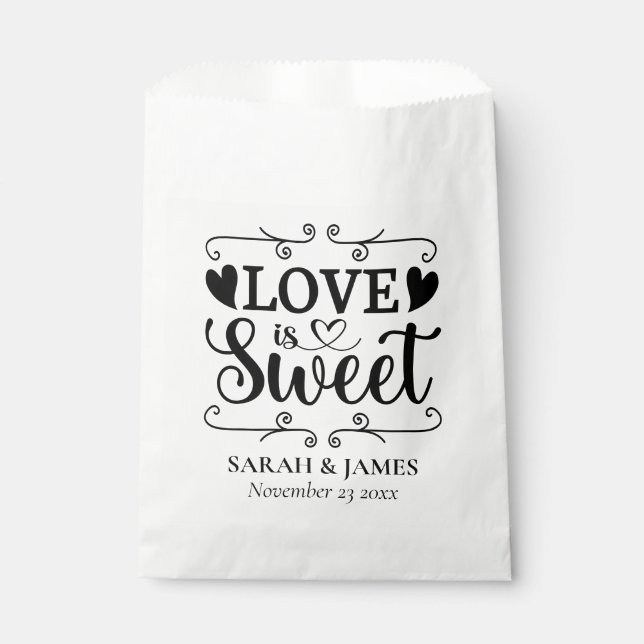 Hochzeit Liebe ist Sweet Hearts Fvor Bags Geschenktütchen (Vorderseite)