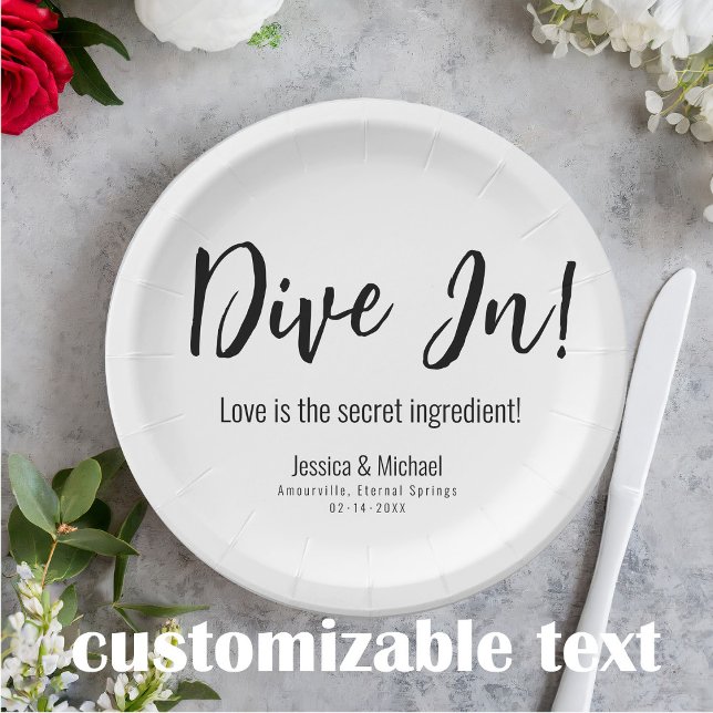 💍 Hochzeit Liebe Minimalistisch Pappteller (Paper Plate from the Elegance Collection – a delightful addition to your wedding festivities. )