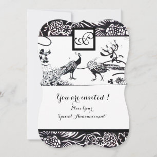 Hochzeit Liebesvögel Quadratisches Monogramm Schwa Einladung