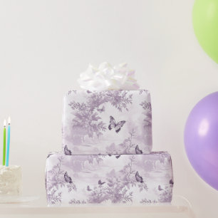 Hochzeit Lila Schmetterlinge im Lila Hintergrund Geschenkpapier