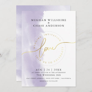HOCHZEIT   Lilac Violet Watercolor Einladung