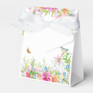 Hochzeit.Lilien und Vögel Wasserfarbe Geschenkschachtel