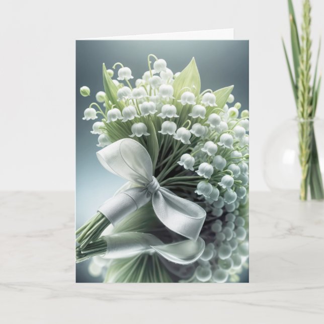 Hochzeit Lily of the Valley Bouquet Herzlichen Glü Karte (Vorderseite)