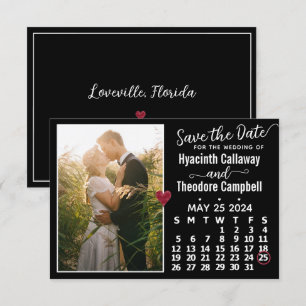Hochzeit Mai 2024 Kalender Custom Foto Black Save The Date