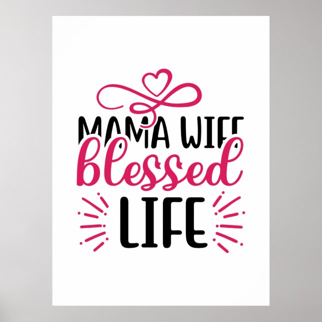 Hochzeit Mama Ehefrau Seliges Leben Poster (Vorne)