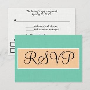 Hochzeit Meeresschaum Grün Sandstrand RSVP Karte