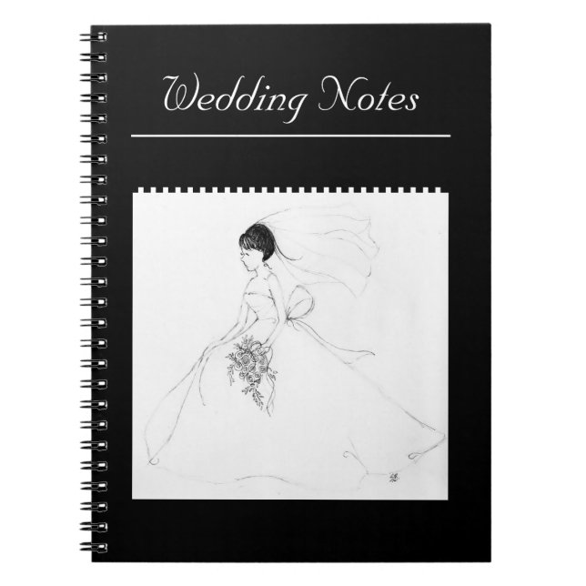 "Hochzeit merkt" Notizbuch Notizblock (Vorderseite)