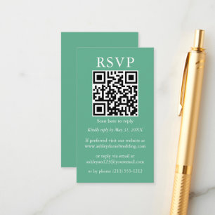 Hochzeit Minimalistische einfache QR UAWG Neo Mint Begleitkarte